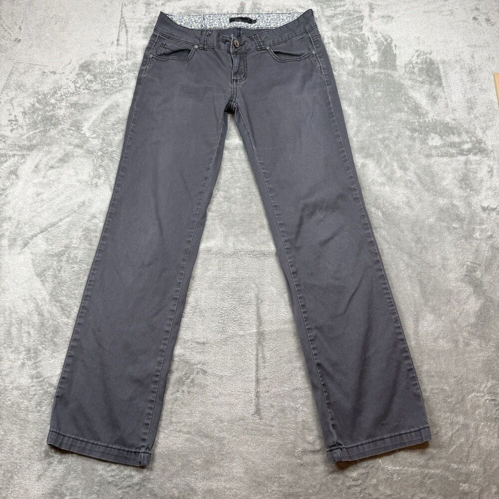 Prana Pants Women 4 Grey Ripstop Distressed Straight Leg Outdoor Casual Gorpcore